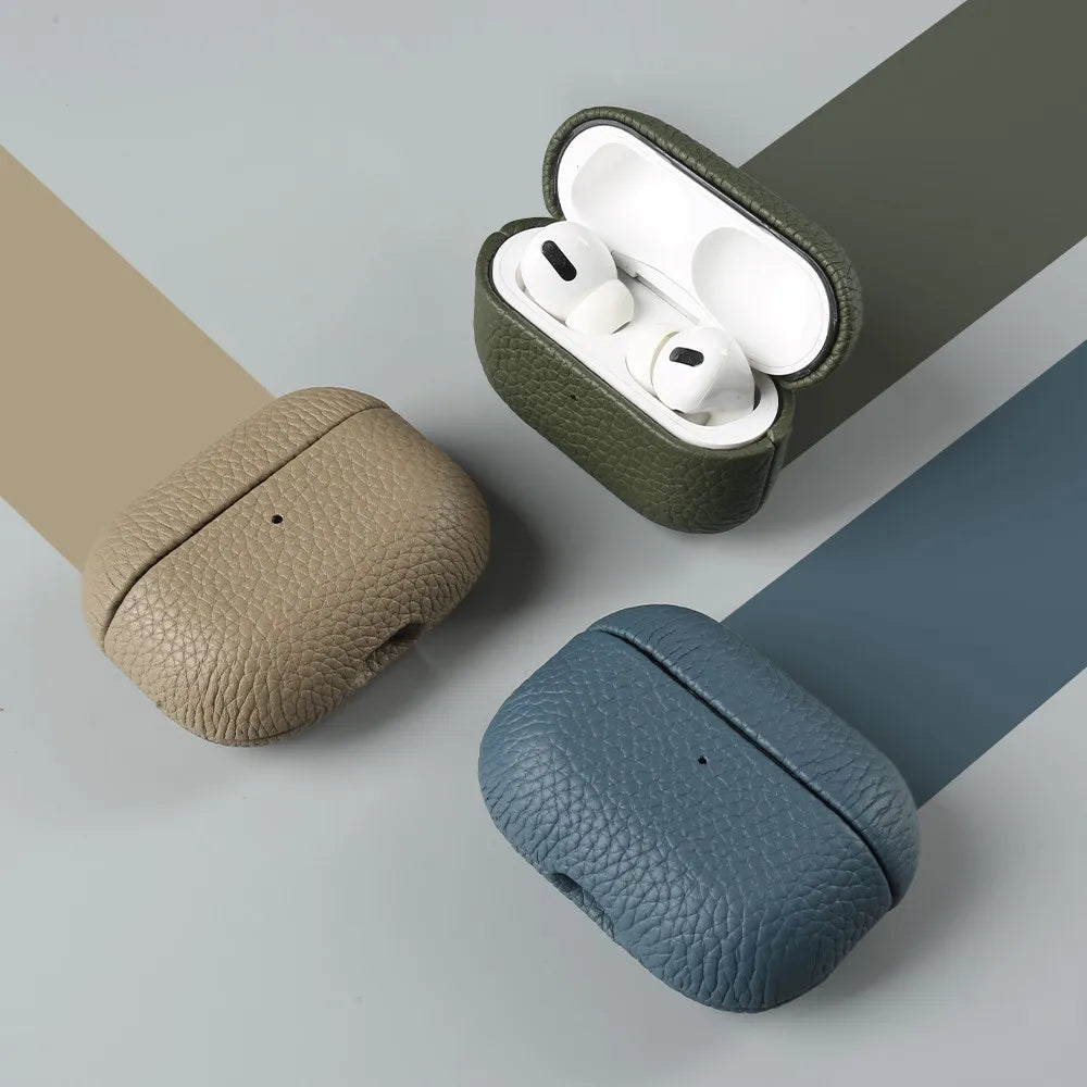 Genuine Leather Case For Airpods Pro 2 Cases Airpods 2 3 Bag Luxury Handmade Wireless Bluetooth Earphone Box Protective Shell