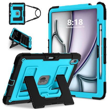 Heavy Duty Shockproof Case for iPad Air 13 11 M4/3/2 Air 4 5 Mini 6 A17 Pro Rugged Protective Cover with Pen Holder/Kickstand