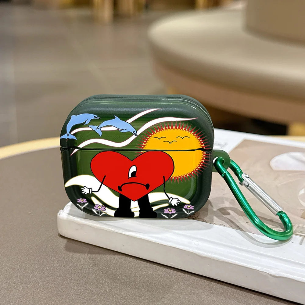 Singer B-Bad B-Bunny Translucent Silicone Case for Airpods 4 3 Pro 2 1 Wireless earphone Headphone Pro2 Protective Covers