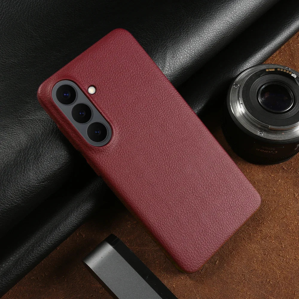 For Magsafe Case For Samsung Galaxy S26 Ultra S24 Plus S25 Edge S23 S21 S20 FE Note 20 S22 Ultra Phone Case Leather Back Cover