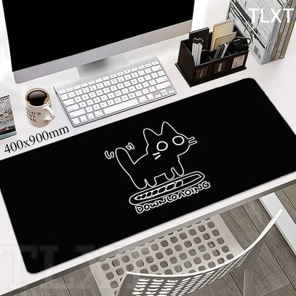 Cat Locking Edge Mouse Mats Cute Large Rubber Mouse Pad Gaming Mousepads Gamer Mousepad Black Desk Pads Office Keyboard Mat