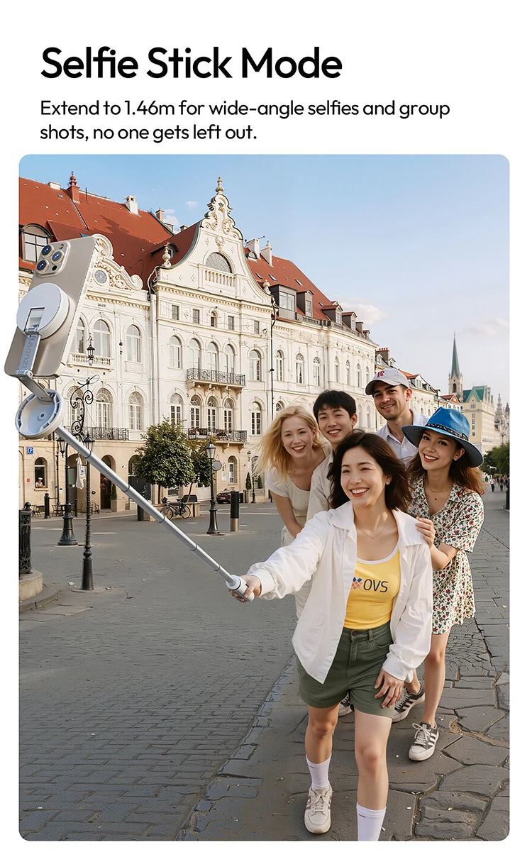 Ulanzi MT85 Automatic Phone Tripod Smartphone Selfie Stick Stand 1.5M With Bluetooth Controller 10M Wireless Magsafe for TikTok