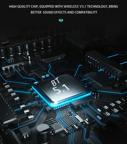 Neck-mounted TWS sports Bluetooth earphones with a metal casing, memory neckband, bendable and portable. Supports TF card playback for music. Dual battery design for ultra-long battery life. Supports simultaneous connection t