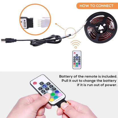 5V USB RGB LED Strip Light Remote Control 5050 30LED/m 5m 10m Lights Tape TV Backlights Home Decoration 0.5/1/2/3m Black PCB