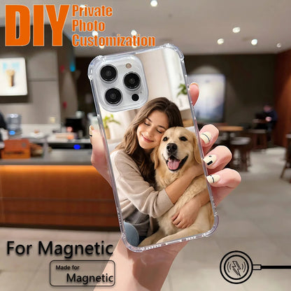 DIY Photo Customized Magnetic Phone Case for iPhone 18 17 16e 16 15 14 13 12 11 8 7 Air Plus Mini Pro Max XSMax Anti Fall Cover
