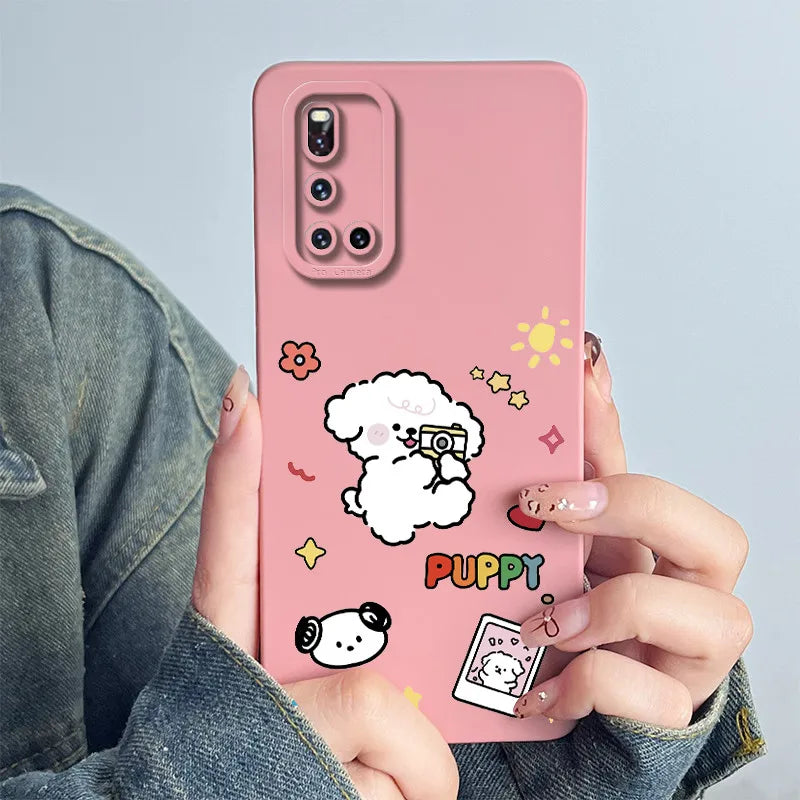 For Vivo V19 Phone Case vivoV19 Back Cover Soft Silicone Sweet Painted Cartoon Shell Capa Lovely Printed Protective Coque Cases