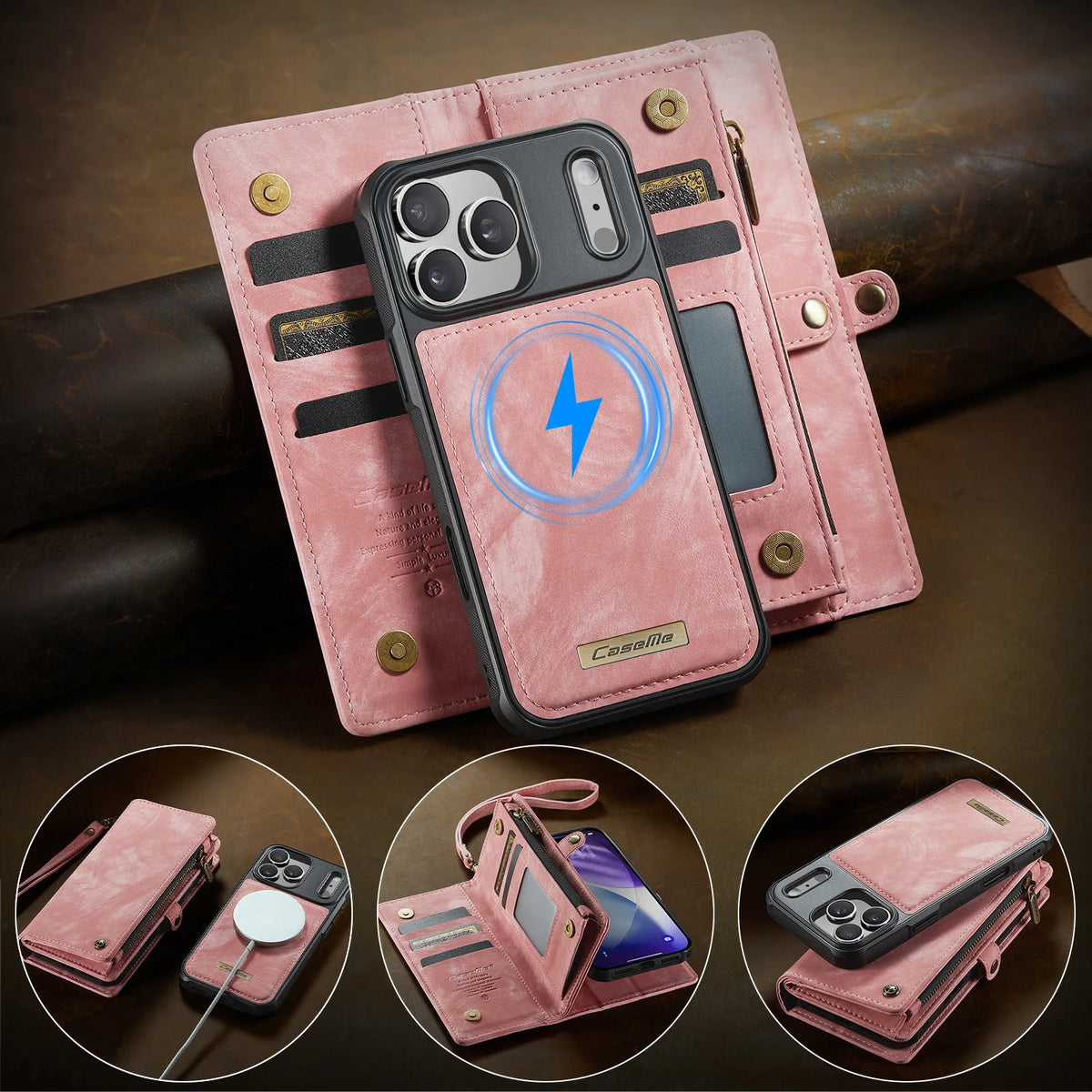 Business Zipper Multi Cards Solt Wallet Leather Case For iPhone 18 Pro Max 17 16 Plus 15 Plus 14 13 12 Full Protection Cover