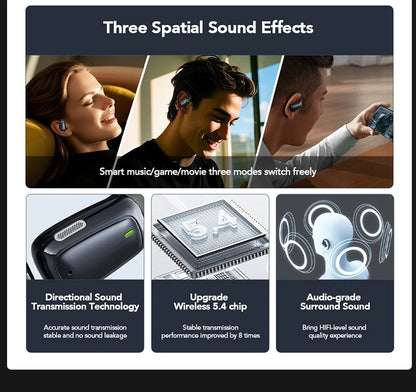 HTC NE25 Bluetooth Earphones AI Translator Earbuds Noise Lightweight Earbuds LCD Touch Screen Wireless Headphones 60h Long Life