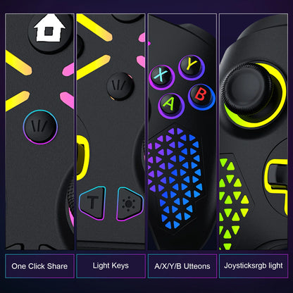 Turpow RGB Gamepad For Xbox One Controller,Xbox Seris S/X Dual Vibra 6Axis Gyroscope Wireless Game Xbox Console