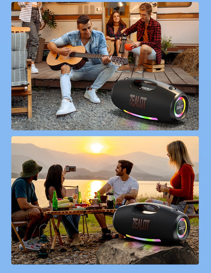 ZEALOT S89 Wireless Speaker 250W Portable Outdoor with RGB Color Lights Long 48000mAh Battery up to 8 Hours Playtime