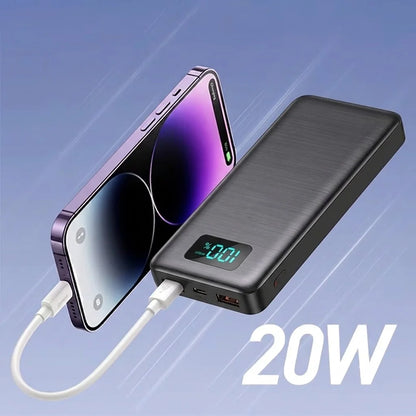 12W PD Charge Powerbank 10000mAh Thin Portable Charger Type C USB C External Battery Backup Power Supply with LED Display for Travel Camping Fits iPhone 17 16 15 14 Plus Pro Max Samsung Galaxy S26 S25 Ultra S24 Google Pixel 9