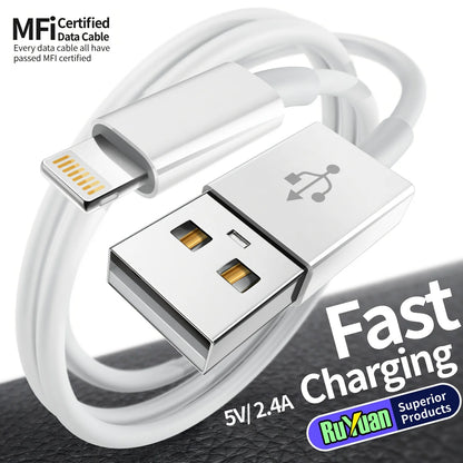 MFi Certified iPhone Charger Cable USB A to Lightning Data Cable for iPhone 14 13 12 Mini Pro Max XR 11 X iPad iPod
