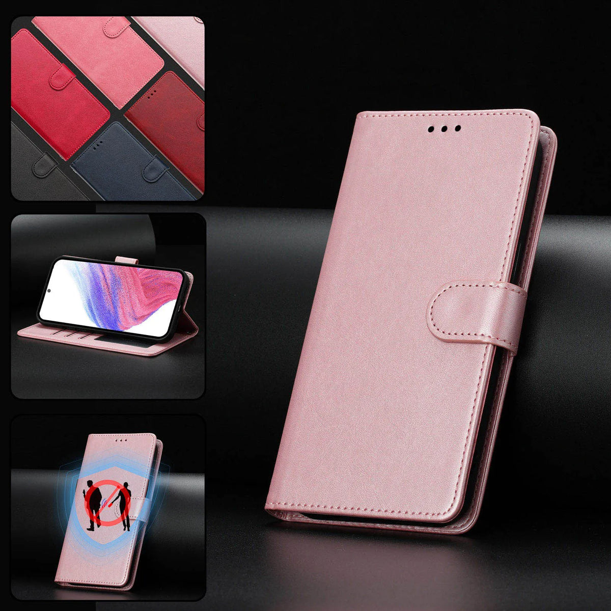 Solid Color Leather Flip Case For Motorola Moto G86 G56 G06 G75 G55 G35 G15 G05 G84 G54 Power G34 G24 G14 G04 Wallet Cover