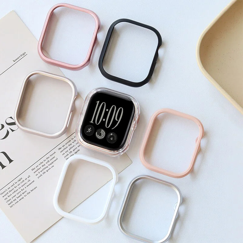 Hard Pc Bumper Case For Apple Watch case 41mm 45mm 46mm 44mm Cover No Screen Protector  Accessories iWatch Series 12 11 10 8 9