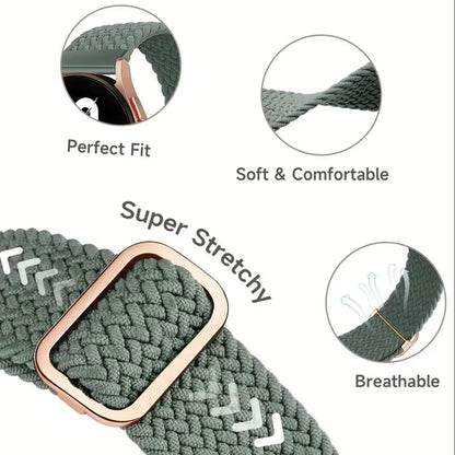 3pcs 18/20/22mm Braided Loop for Galaxy Watch 7 6 5 4 3 Band For Huawei Watch GT5 GT4/Garmin Vivoactive 5/Amazfit Bip6