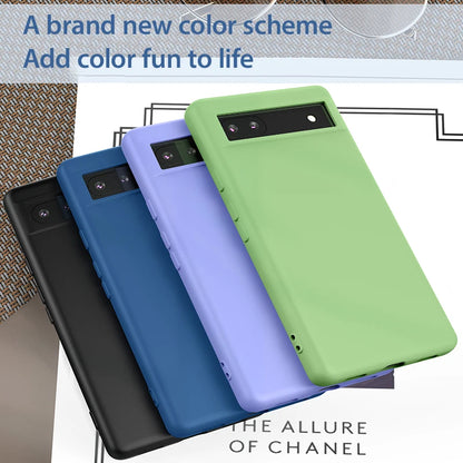 Luxury Original Liquid Silicone Cases for Google Pixel 9 8 6 7 Pro XL Shockproof Case for Google Pixel 8A 7A 6A Soft Phone Cover