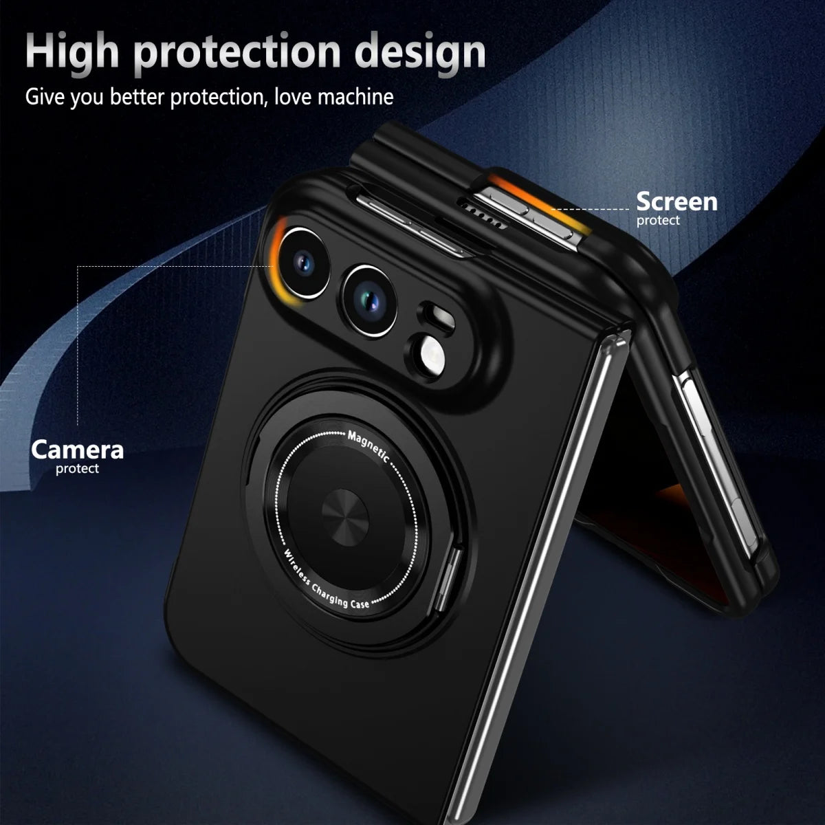 Luxury for Magsafe Wireless Charging Rotating Magnetic Stand Phone Case for IPhone Duo 18 Fold Lens Protector Shockproof Cover