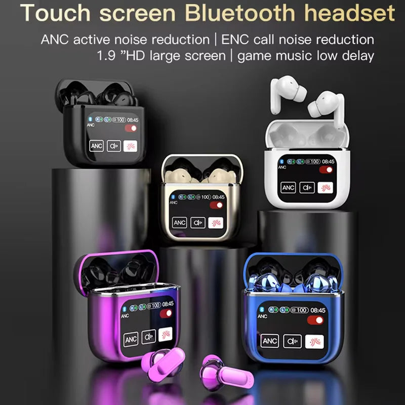 SE-60 TWS Touch Screen Bluetooth 5.4 Earphones ANC ENC Noise Cancelling Gaming Low Latency Stereo Wireless Earbuds Long Battery