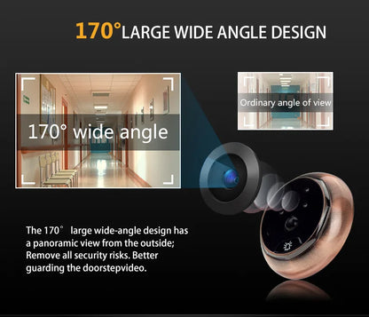 4.5 Inch Smart Digital Door Viewer Camera Door Eye Video Record Peephole Viewers IR Night Vision PIR Motion No Disturb Doorbell