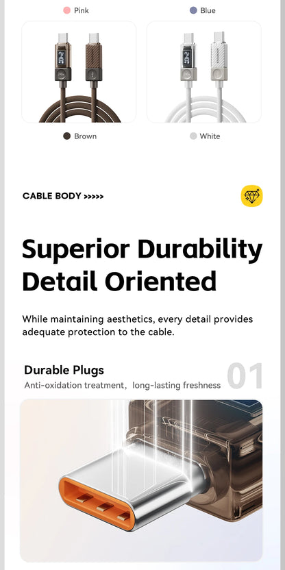 Essager 240W USB C Cable for iPhone 18 17 16 Plus Pro Max Macbook iPad Supercharge Fast Charger Type C Cable for Xiaomi Samsung