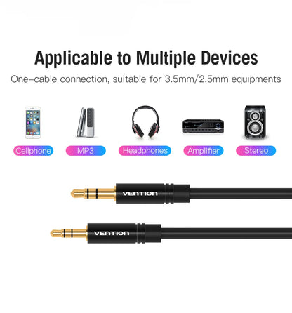 Vention Aux Cable 2.5mm to 3.5mm Audio Cable Jack 3.5 to 2.5 Male Aux Cable For Car Smartphone Speaker Headphone Mobile Phone