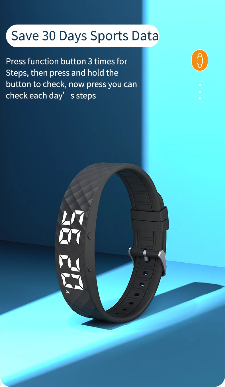 Smart Bracelet LED Digital Waterproof Smart Clock Smartband With running pedometer Monitor Smart Band Vibration Alarm Reminder