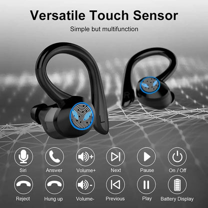 TWS Bluetooth Earphone,Stereo Wireless Headphone,USB-C Charging Case HiFi Earbud, HandsFree Headset With Mic For iPhone Android