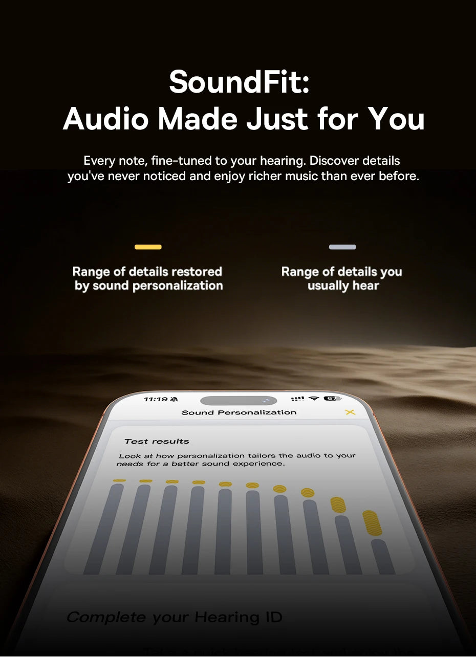 Baseus Bowie MS1 -55dB Adaptive ANC Earbuds Semi-In-Ear Wireless Bluetooth 6.0 Earphones Stable Fit Ear Hi-Res Audio Headphone