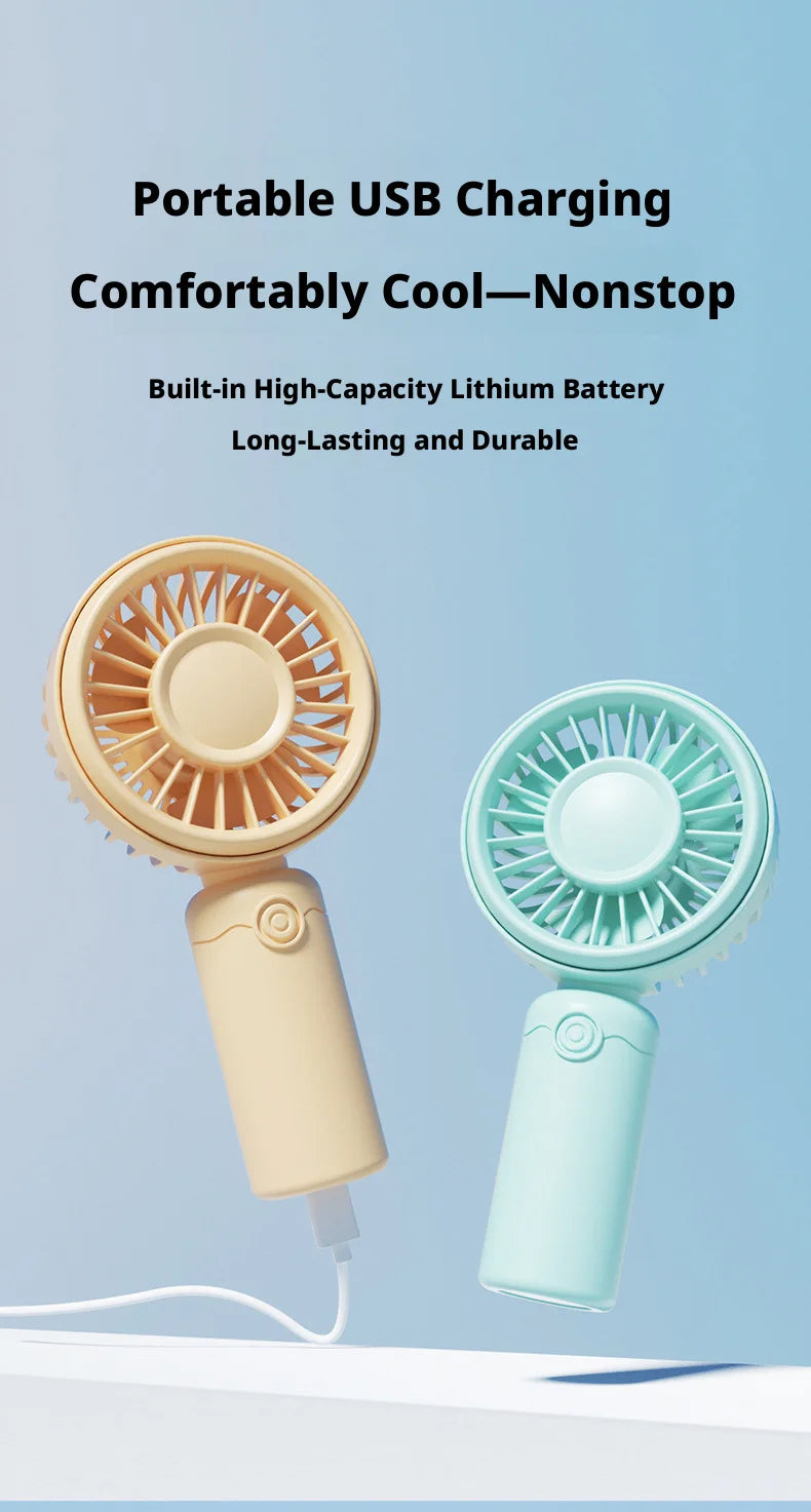 New Mini Fan Portable Mini USB Rechargeable Quiet Fans Table Makeup Eyelash Cooler Kids Outdoor Office Travel Air Cooler Fan NEW