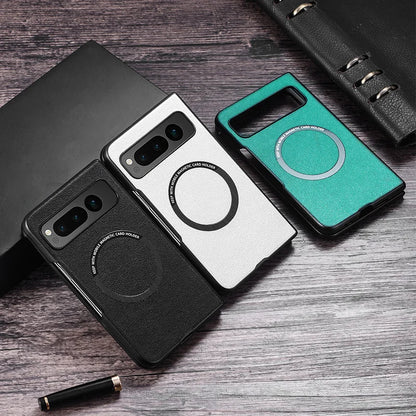 Premium PU Leather Case for Pixel Fold For Magsafe Wireless Charging Hard Back Cover For Google Pixel Fold G9FPL