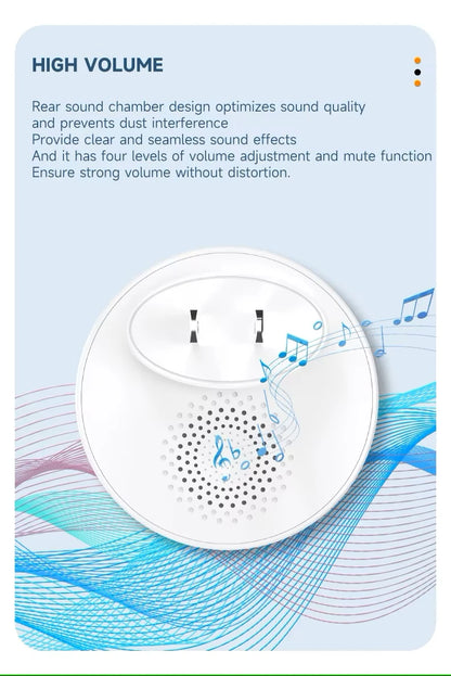 Outdoor Waterproof Circular Self Generating Wireless Doorbell Compatible With Ac 110v-240v Us/Eu Plug Ultra Long Distance Caller