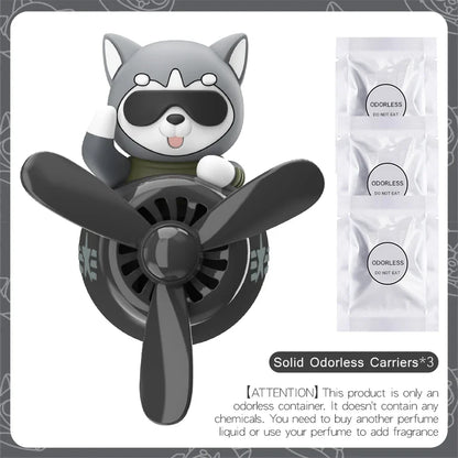 No perfume DIY fragrance Rotating propeller pilot dog car air fresheners vent clip plane aroma diffuser decorations accessories