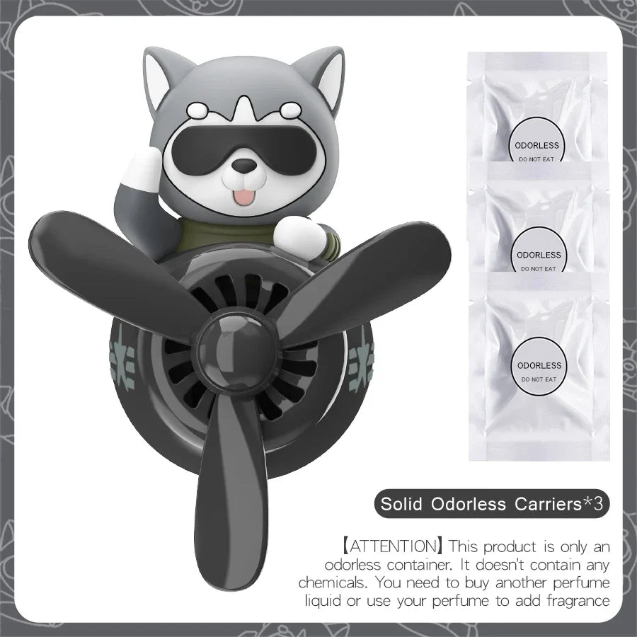 No perfume DIY fragrance Rotating propeller pilot dog car air fresheners vent clip plane aroma diffuser decorations accessories