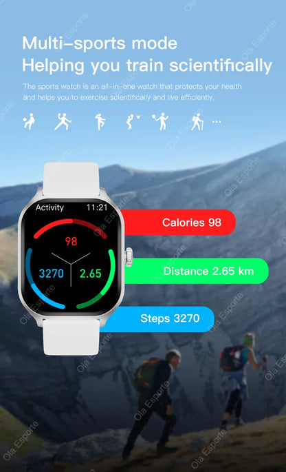 2026 New Smart Watch For Android IOS 2.01Inch Color Screen Bluetooth Call Blood Oxygen/Pressure Monitoring SmartWatch Women HT30