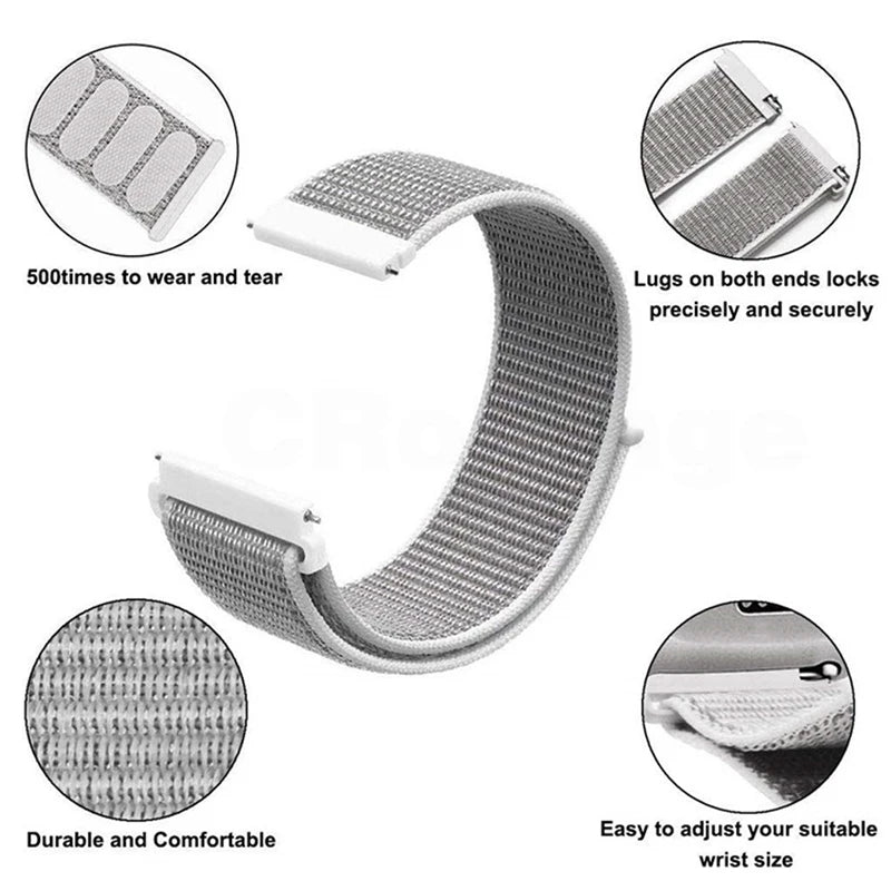Nylon Loop Band For Amazfit GTS 4/3/2e Mini/GTR 4/3/2e/Balance/Stratos 20/22mm Watch Bracelet for Correa Amazfit Bip 5-6 Straps