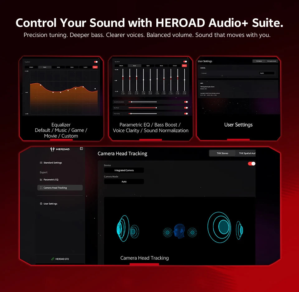 QCY Gaming Headset Heroad GT2 THX Spatial Audio+ 7.1.4 Tri-mode RGB 3-Mic ENC Over Ear Headphone for PC/PS4/PS5 Headset Gamer