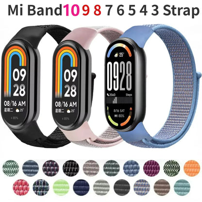 Nylon Loop Strap for Xiaomi Mi Band 11 10 9 8 7 6 5 4 Breathable wristband Smartwatch Bracelet sport pulsera watchband Miband 11