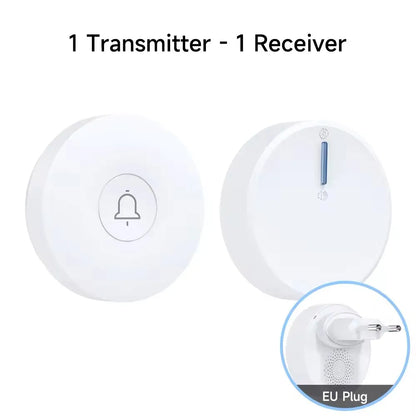 Outdoor Waterproof Circular Self Generating Wireless Doorbell Compatible With Ac 110v-240v Us/Eu Plug Ultra Long Distance Caller