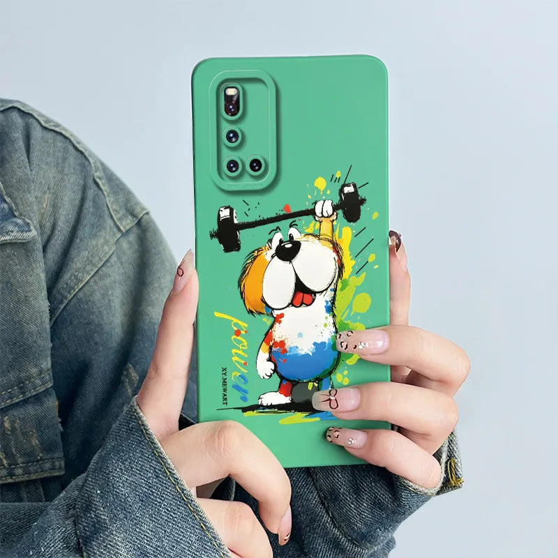For Vivo V19 Phone Case vivoV19 Back Cover Soft Silicone Sweet Painted Cartoon Shell Capa Lovely Printed Protective Coque Cases