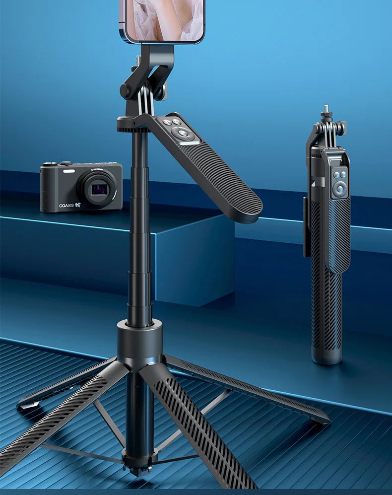A14 Bluetooth Selfie Stick 1.8M Aluminum Alloy Tripod Stand with One-Key Pop-Up for Phone Live Streaming and Photography