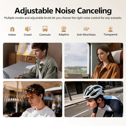 QCY MeloBuds N20 Adaptive Hybrid Noise Cancelling Earbud Wireless Bluetooth 6.0 Headphone 6 Mics Clear Call HT20 Earphone 40Hrs
