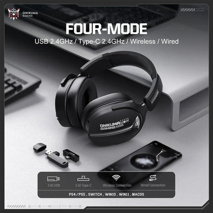 ONIKUMA GT887 Wireless Gaming Headset 4-Mode Bluetooth Headphones Ultra-Low Latency With Mic Wired For PS5 PC Switch Xbox Gamer