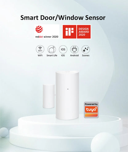 Tuya WiFi Smart Door and Window Sensor Wireless Contact Detector for Home Automation and Security System Door Sensor