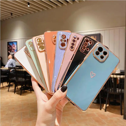 S 24 Love Heart Plating Phone Phone Case On For Samsung Galaxy S24 Plus S24 Ultra S24+ S24Plus S24Ultra 5G Luxury Back Cover