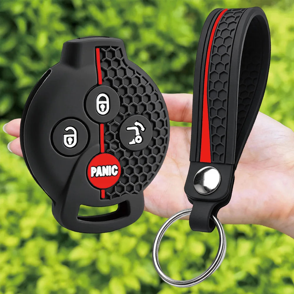 For Mercedes-Benz Smart Fortwo 451 Forfour 453 silicone car key fob cover with compact finger loop and key ring