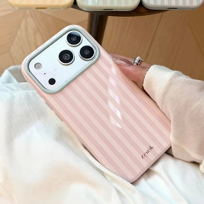 Luxury Korean Fashion Stripes Candy Color Soft Phone Case for iPhone 17 Pro 16 15 14 13 12 Pro Max 16E Shockproof Silicone Cover