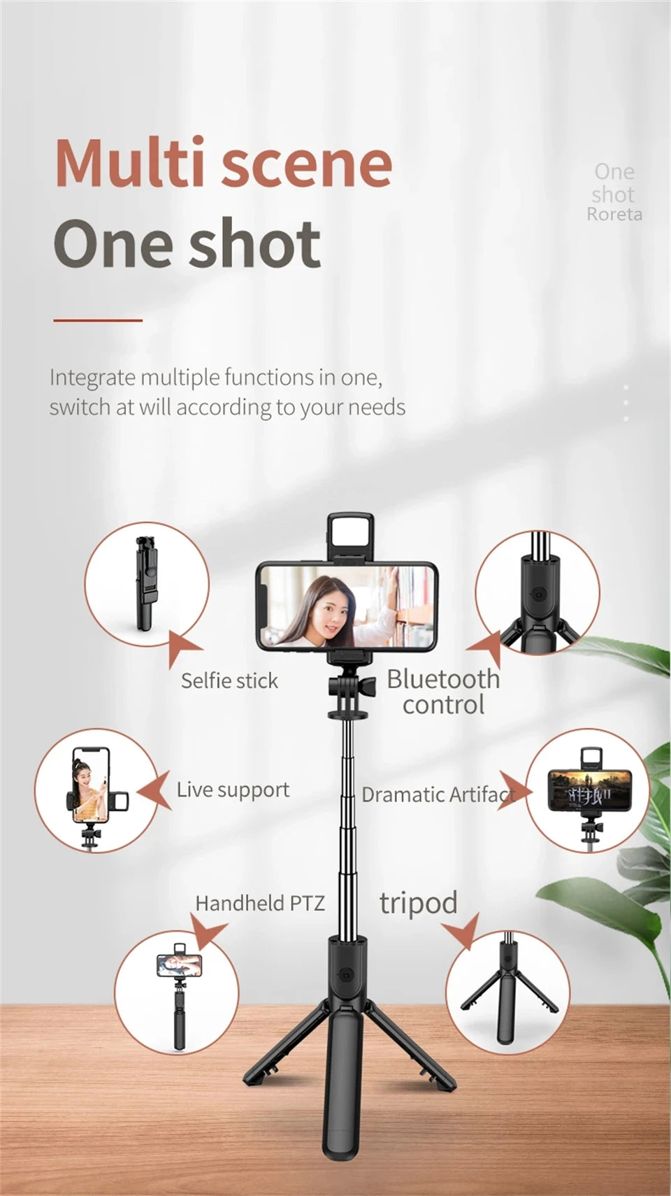 MEUYAG Magnetic Extendable Selfie Stick Tripod Holder Stand with Bluetooth Wireless Remote for Magsafe IPhone Android Monopod