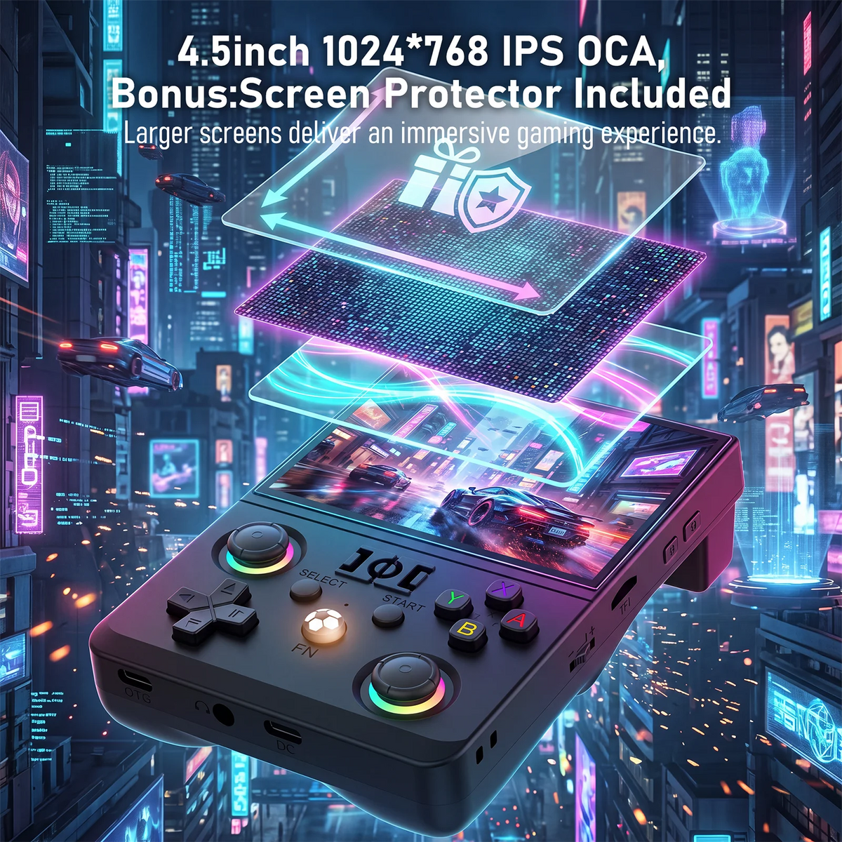 New Max2 Retro Handheld Game Console Linux System 4.5 Inch IPS Screen 64G/128G Portable Pocket Player Built-in 18000+ Games