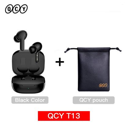 QCY T13 Wireless Bluetooth Earphone with 4 Mics ENC HD Call Headset V5.1 TWS Earphone Touch Control Earbuds Long Standby 40H