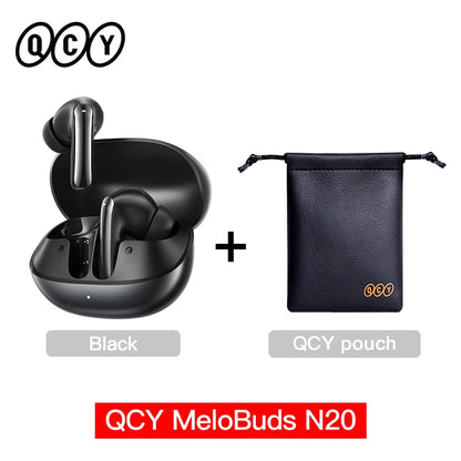 QCY MeloBuds N20 Wireless Bluetooth 6.0 Earphone 13mm Drivers -50dB Adaptive Hybrid Noise Cancelling Earbud 40Hrs HT20 Headphone